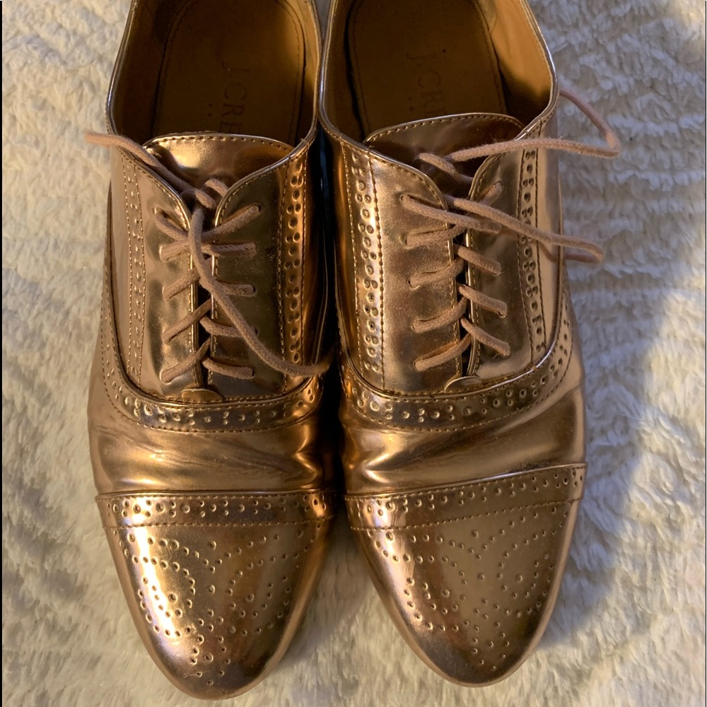 J. Crew metallic oxfords